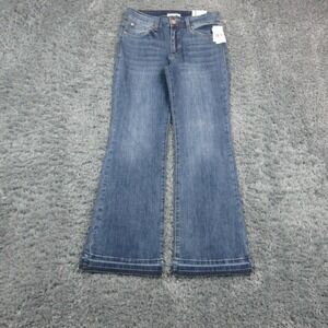 STS Blue Jeans Womens 29 Blue Mandy Baby Flare High Rise Fringe 31x31* NWT